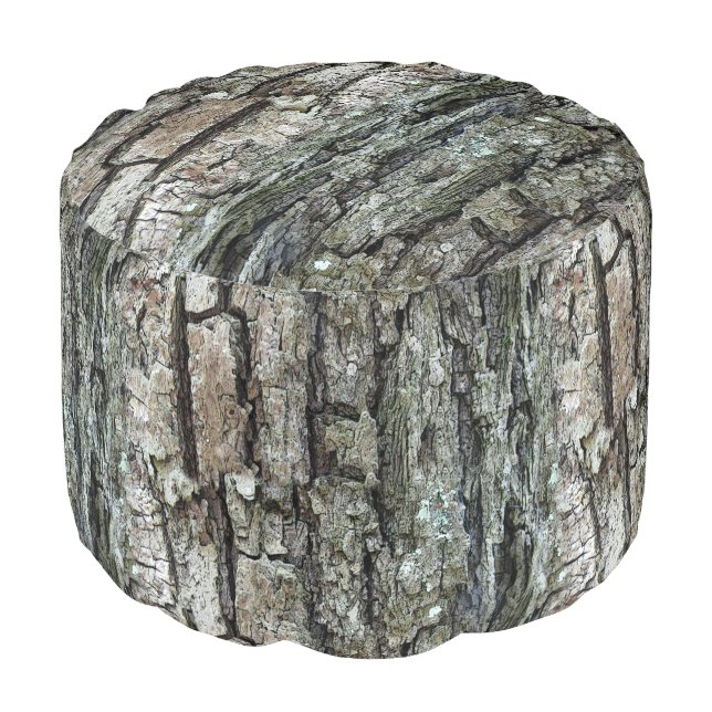 Nature Old Pine Bark Pouf (Angled Front)