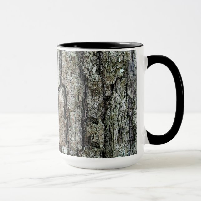 Nature Old Pine Tree Bark with Name Mug (Right)