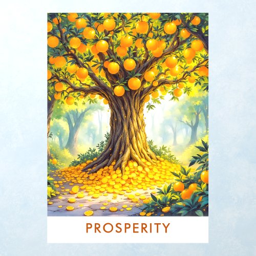Nature Orange Tree Money Prosperity Abundance Wall Decal