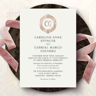 Nature Outdoor Formal Monogram Wedding Foil Invitation