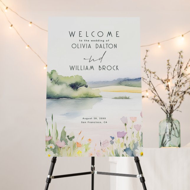 Nature Outdoor Wedding Welcome Sign (In Situ (Stand))