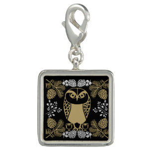 Nature Owl Folk Art Charm
