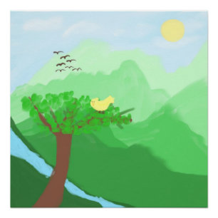Nature painted with acrylic colors art poster