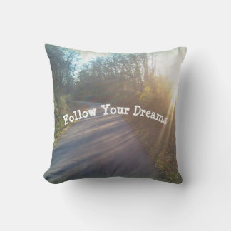 Nature Path in Woods Photo Shining Sun Dreams Outdoor Pillow