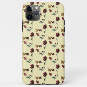 Nature Pattern Butterfly Poppies Custom Color iPhone 11 Pro Max Case