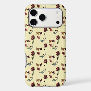 Nature Pattern Butterfly Poppies Custom Color iPhone 17 Pro Max Case