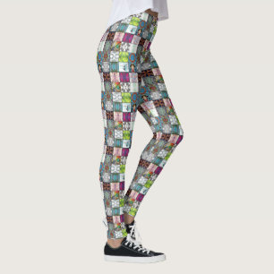 Nature Pattern Collage Leggings