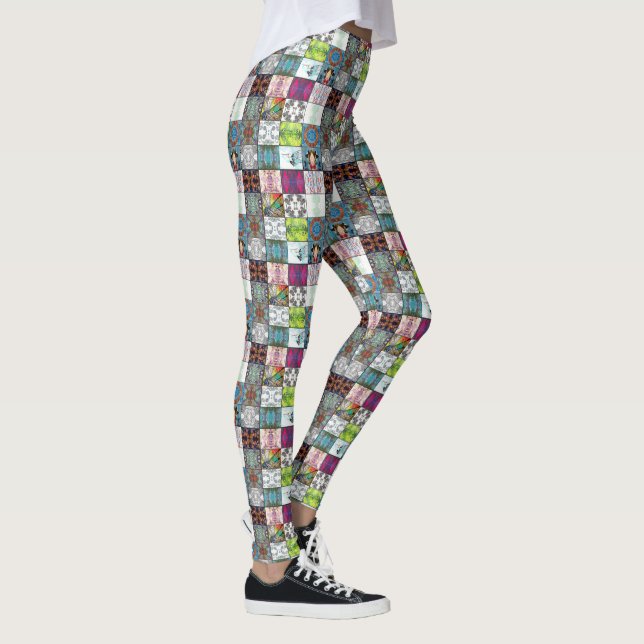 Nature Pattern Collage Leggings (Right)