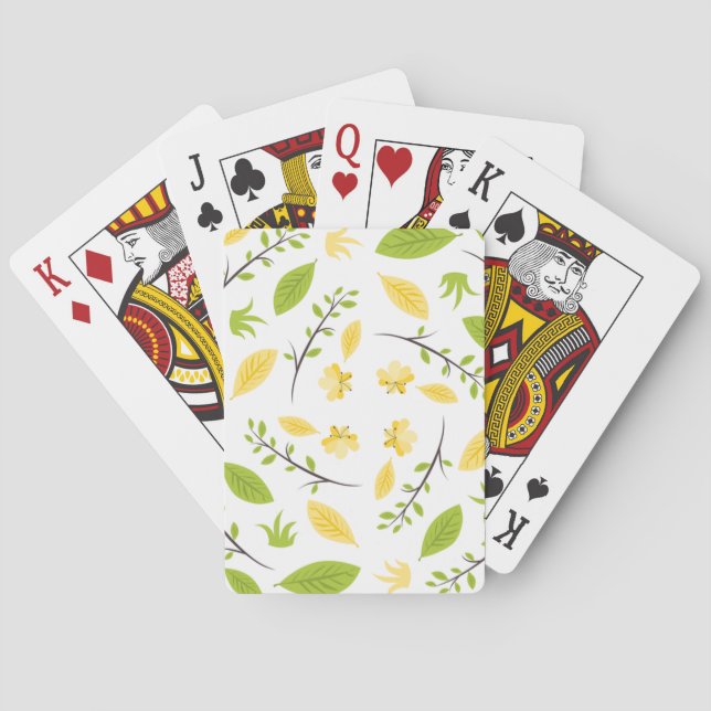 Nature Pattern Leaves Drawing  Poker Cards (Back)