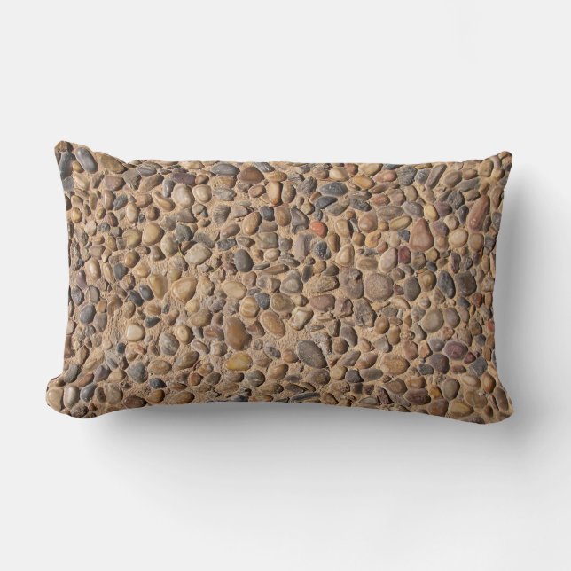 Nature Pebble Stones Rustic Photo Lumbar Pillow (Front)