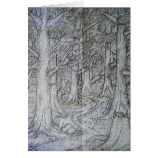 Nature Pencil Drawing Card (Front)