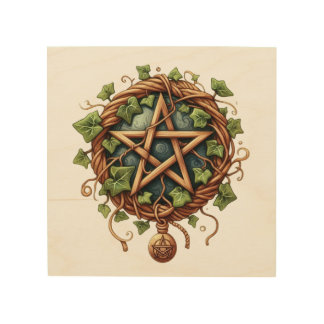 Nature Pentagram Wood Wall Art