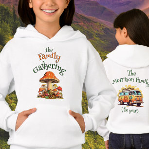 Nature Personalizable White Retro Family Reunion Hoodie