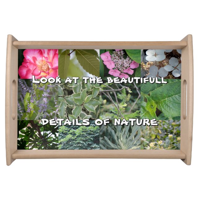 nature photo flower green leaf spring serving tray (Front)