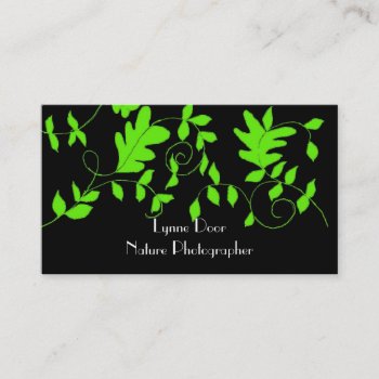Nature Photographer Black And Green Vines Business Card by seashell2 at Zazzle
