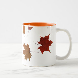 Nature Photographic Autumn Leaves Two-Tone Coffee Mug