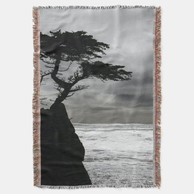 Nature Photography Black and White Throw Blanket (Front Vertical)