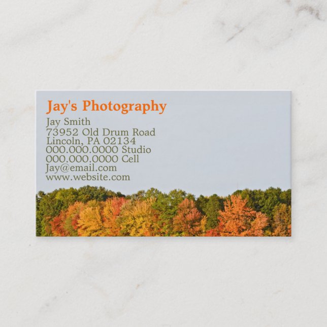 Nature Photography Business Cards (Front)