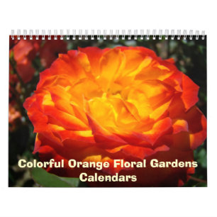 Nature Photography Calendar Colorful Orange Floral