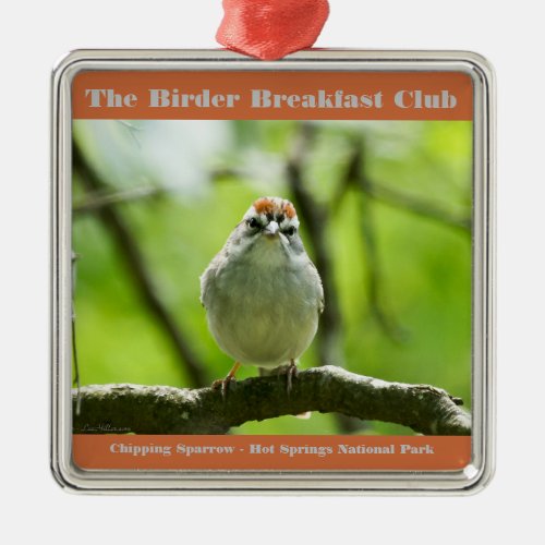 Nature Photography Chipping Sparrow Birder Metal Ornament