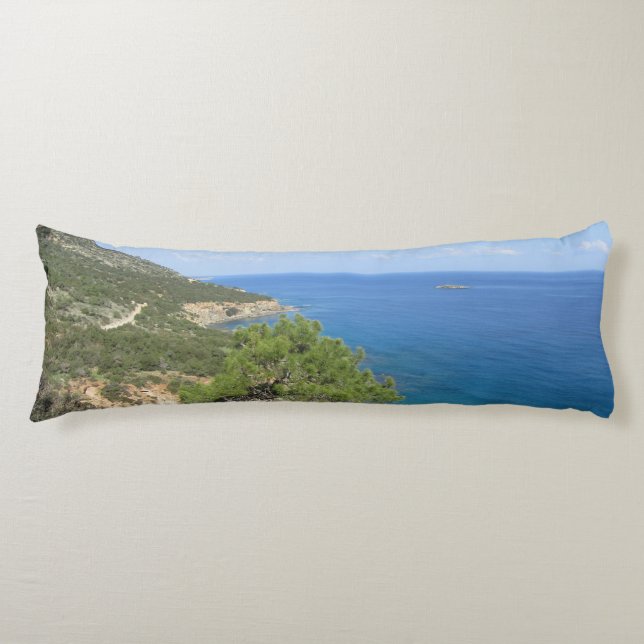 Nature Photography Mediterranean Mountain & Sea Body Pillow (Front)