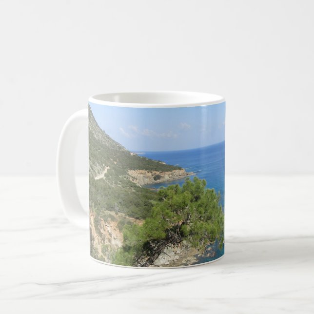 Nature Photography Mediterranean Mountain & Sea  Coffee Mug (Front Left)