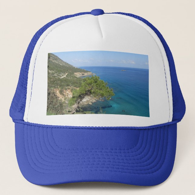 Nature Photography Mediterranean Mountain & Sea Trucker Hat (Front)