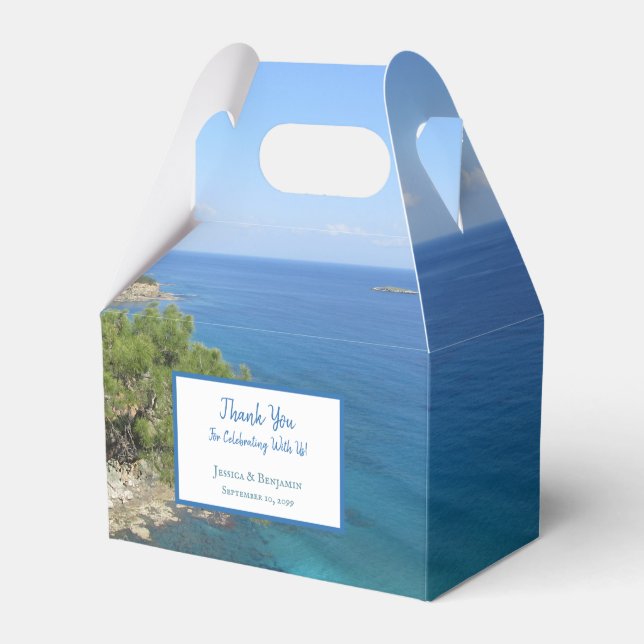 Nature Photography Mediterranean Sea Wedding Favor Boxes (Front Side)