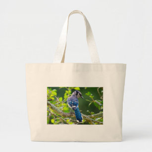 Nature Photography Shy Blue Jay Apparel Gifts Large Tote Bag