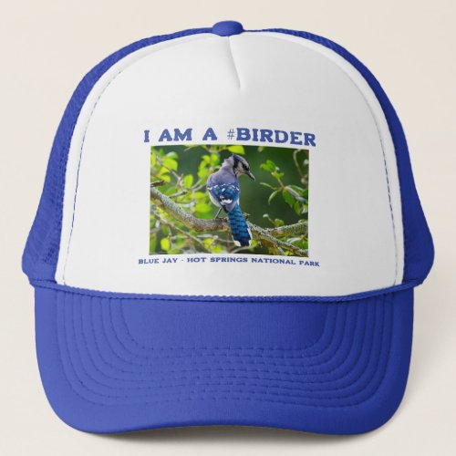 Nature Photography Shy Blue Jay Birder Trucker Hat