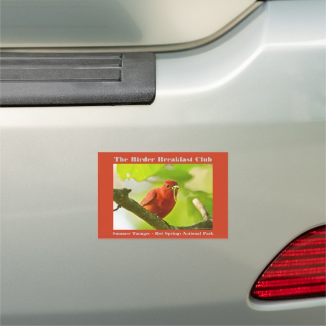 Nature Photography Summer Tanager Birder Car Magnet (In Situ)