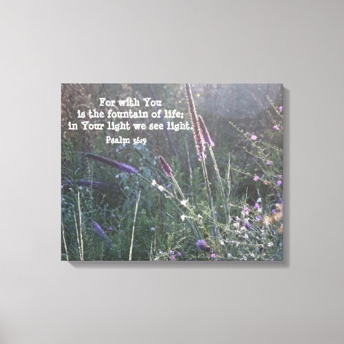 Nature Photography w Scripture Verse Psalm 369 Canvas Print