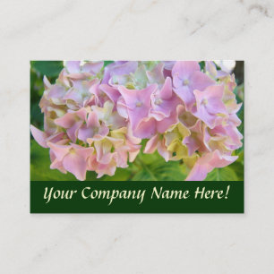 Nature Pink Hydrangea Flowers Business Cards Flora