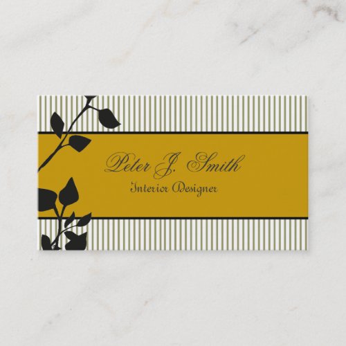 Classic Nature Pinstripe Floral Business Cards