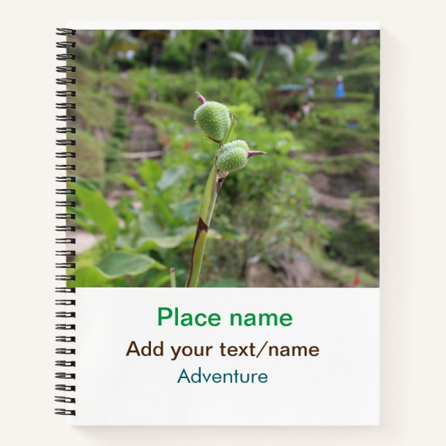 Nature plants photography beach water travel name notebook (Front)