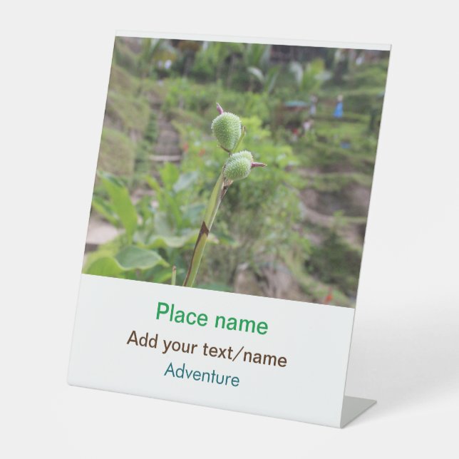 Nature plants photography beach water travel name pedestal sign (Front)