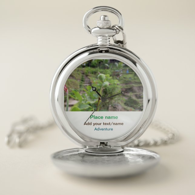 Nature plants photography beach water travel name pocket watch (Inside)