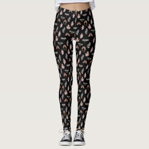 Nature print on black Leggings