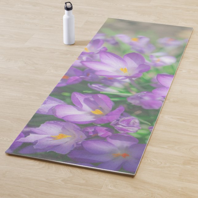 Nature Purple Crocus Flowers Yoga Mat (In Situ)