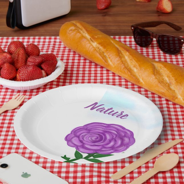 Nature Purple Flower Paper Plates (Picnic)