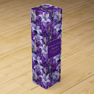 Nature Purple Lilies Themed Daughter’S Birthday Wine Box