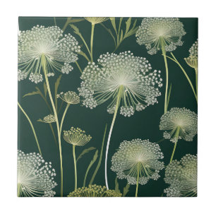 Nature Queen Anne's Lace Pattern Ceramic Tile