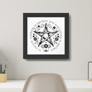 Nature Quote Pagan Wicca Pentacle Framed Art