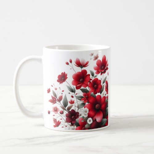Nature red flowers mug