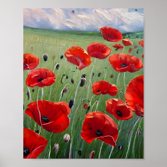 Nature Red Poppies  Poster (Front)