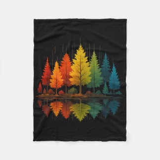 Nature Reflection Forest Trees Outdoor Wildlife Hi Fleece Blanket
