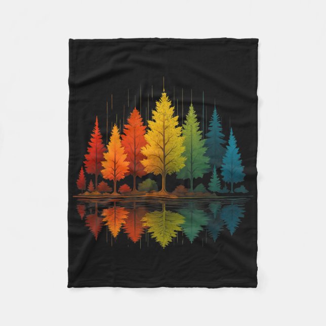 Nature Reflection Forest Trees Outdoor Wildlife Hi Fleece Blanket (Front)