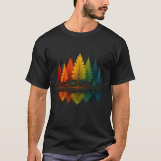 Nature Reflection Forest Trees Outdoor Wildlife Hi T-Shirt