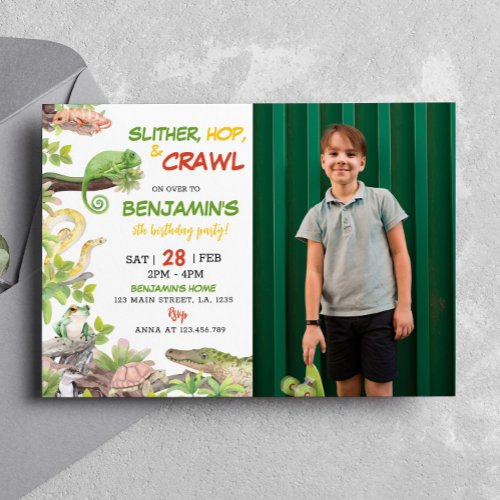 Nature Reptile Birthday Party Invitation