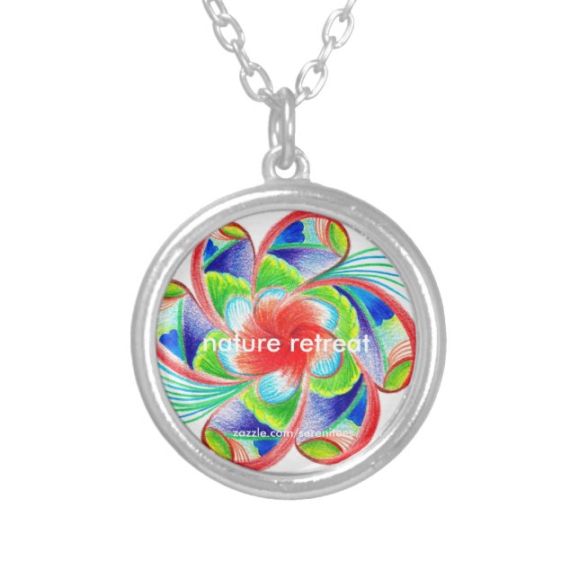 Nature Retreat Silver Plated Necklace (Front)